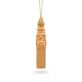 California Tower in Balboa Park glass ornament with gold and blue glitter accents