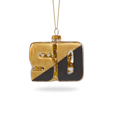 San Diego Gold and Brown Glass Ornament