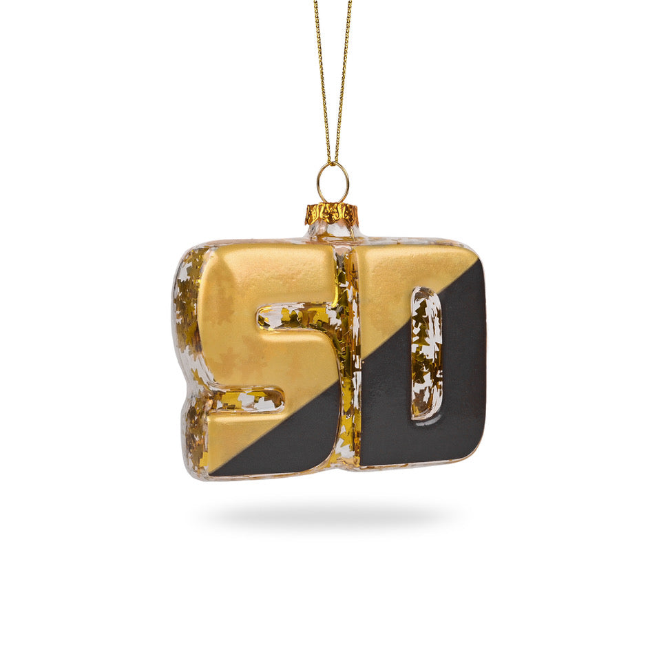 San Diego Gold and Brown Glass Ornament