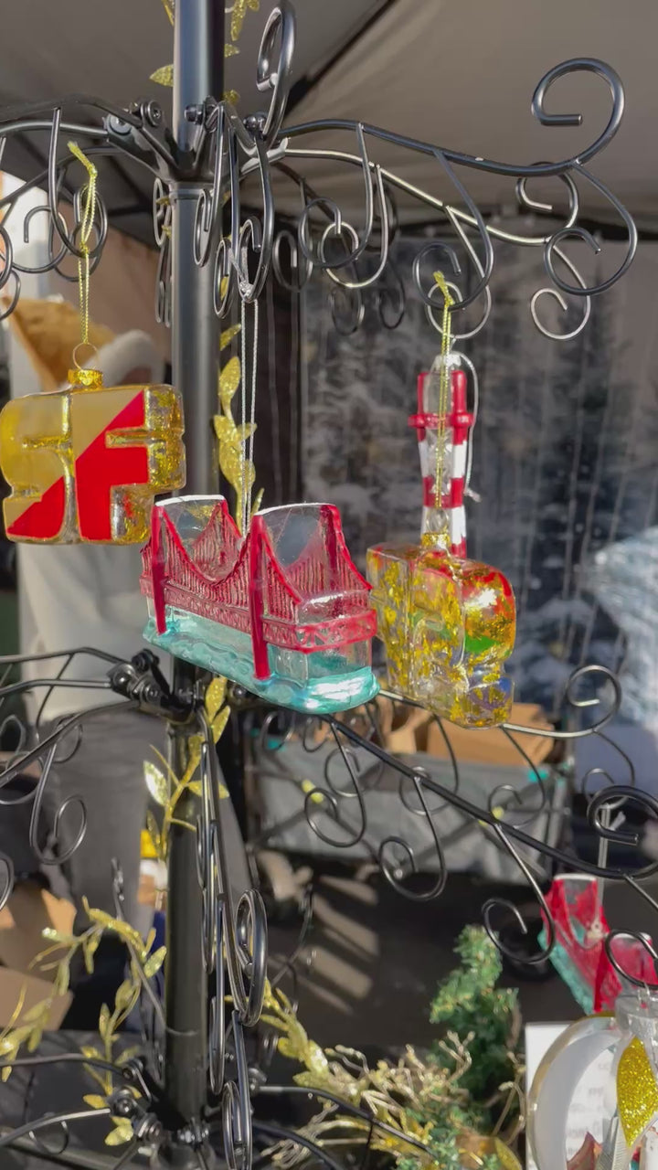 Golden Gate Bridge Glass Ornament