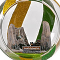 Zoomed in Yosemite National Park Globe Ornament by Local Elves glass ornament featuring Half Dome and Yosemite Falls